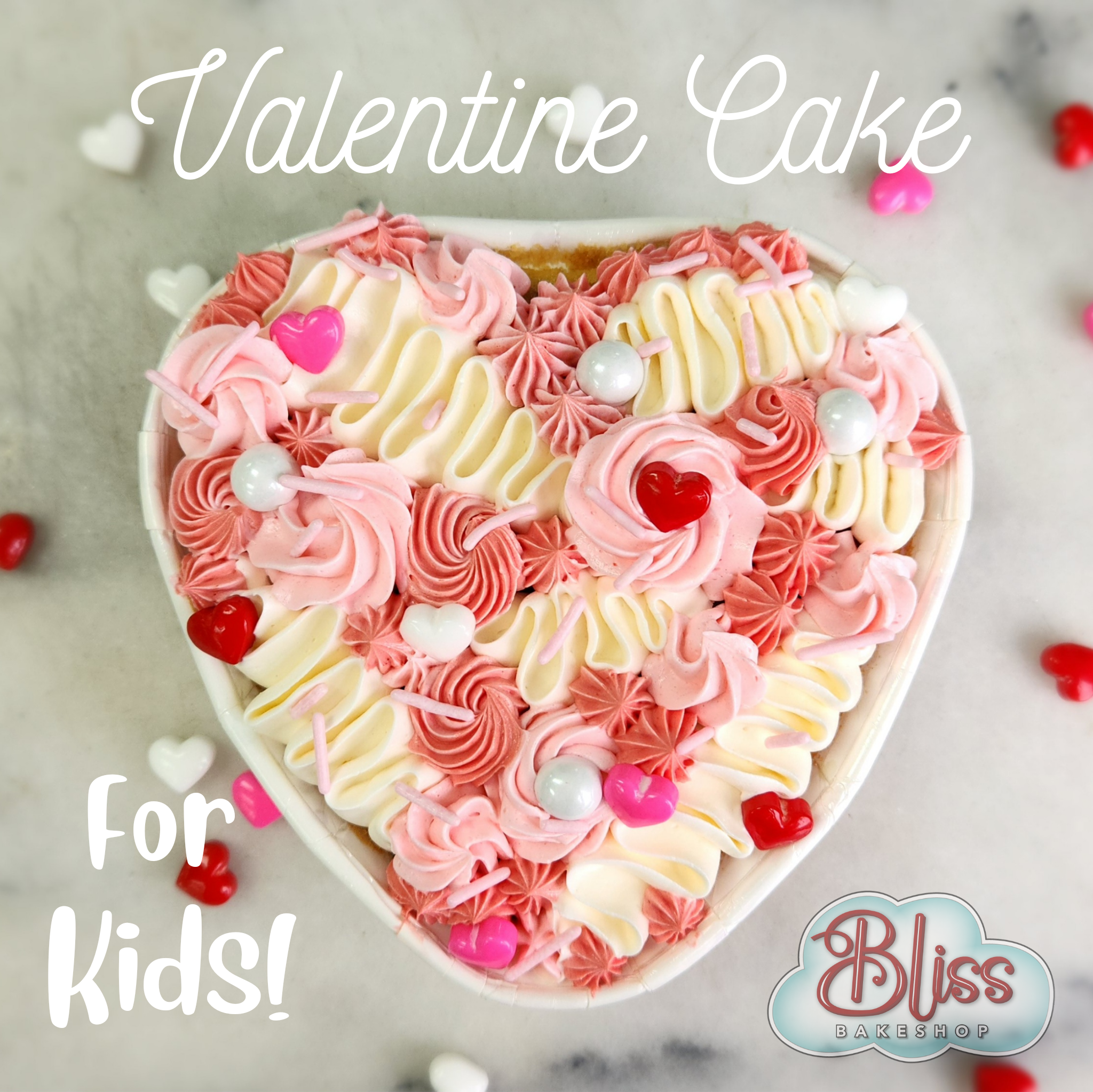 Feb 11, 1-3pm, Kids 6-10y Valentine Cake Class